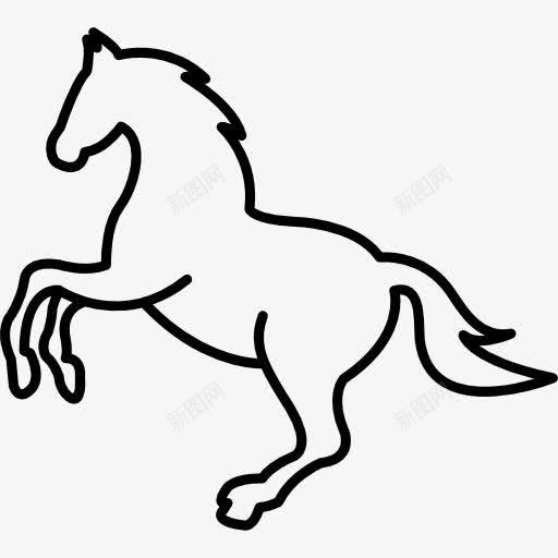白跳跳马轮廓图标png_新图网 https://ixintu.com 动物 概述 白 跳跃 轮廓 马