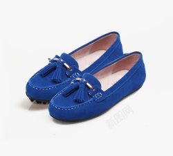 蓝色豆豆鞋素材