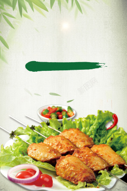 面广告宣传单疯狂烤翅烧烤美食宣传单海报背景高清图片