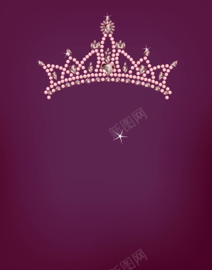 矢量梦幻紫色质感皇冠背景背景