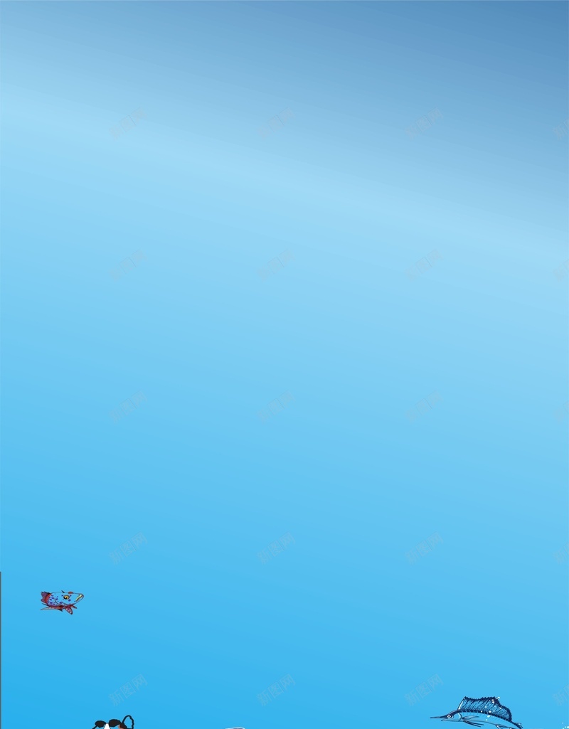 蓝色清新海洋动物背景cdr设计背景_新图网 https://ixintu.com 商务 手绘 插画海浪 浪花 海洋蓝色 海浪 科幻 科技 蓝色 鱼