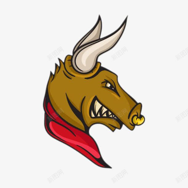牛头图标png_新图网 https://ixintu.com 动物 动物logo 动物标志 动物素材 牛头像 牛头图片 红牛头