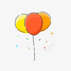 三个气球卡通气球高清图片