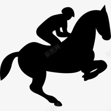 跳跳马与马的轮廓图标图标