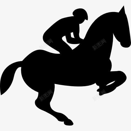 跳跳马与马的轮廓图标png_新图网 https://ixintu.com 跳跃 运动 马 骑着马 黑色剪影