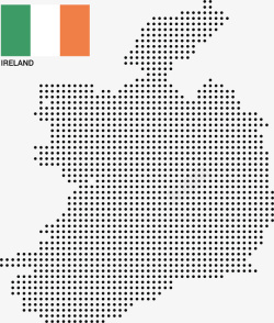 爱尔兰国家地图国旗矢量图素材