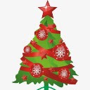 绿红色外国圣诞树png免抠素材_新图网 https://ixintu.com 圣诞树 外国 红色