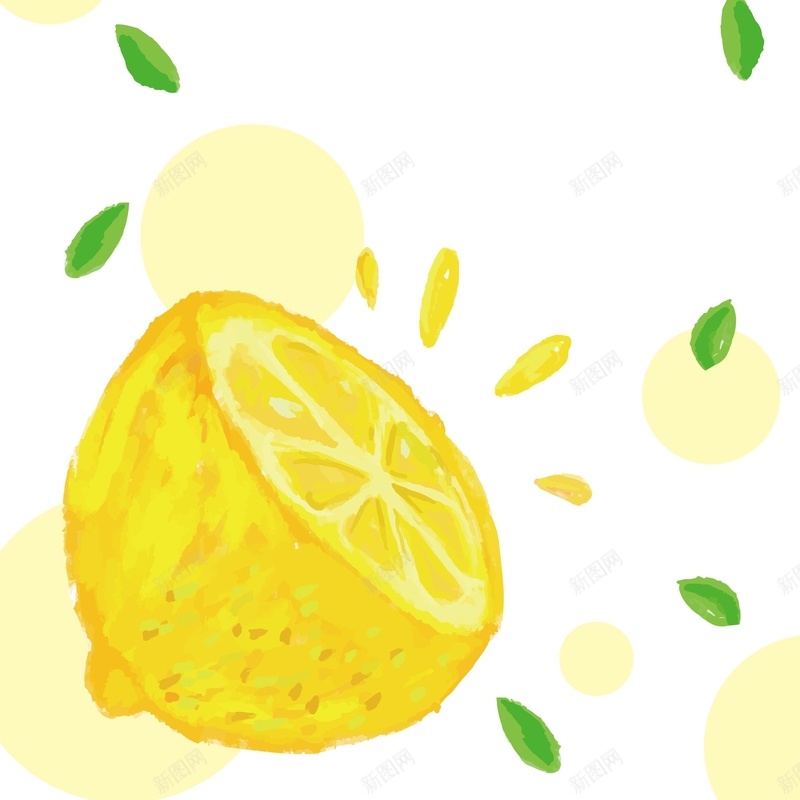 水果海报背景矢量图ai_新图网 https://ixintu.com 卡通水果 柠檬 柠檬海报 水果 矢量图