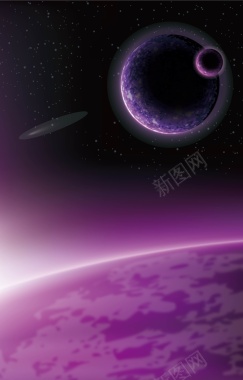 紫色太空中的圆球背景矢量图背景