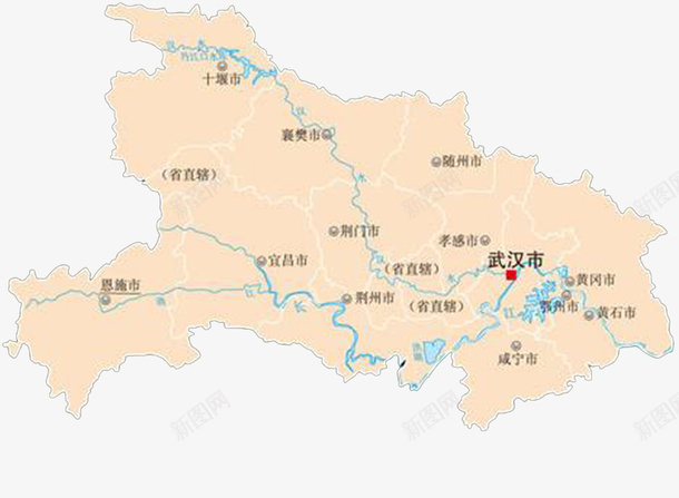 淡粉色湖北地图png免抠素材_新图网 https://ixintu.com 中国省份 淡粉色 湖北地图