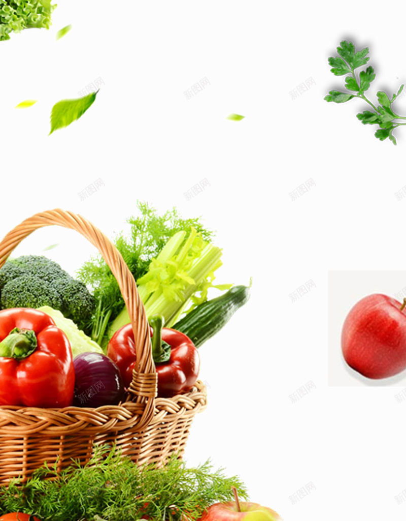 蔬菜简洁h5背景psd设计背景_新图网 https://ixintu.com h5素材背景 果蔬 简洁 篮子 蔬菜 蔬菜素材 西红柿