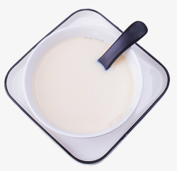 白色纯背景白色碗的纯豆浆高清图片