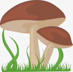 手绘卡通可爱蘑菇丛素材