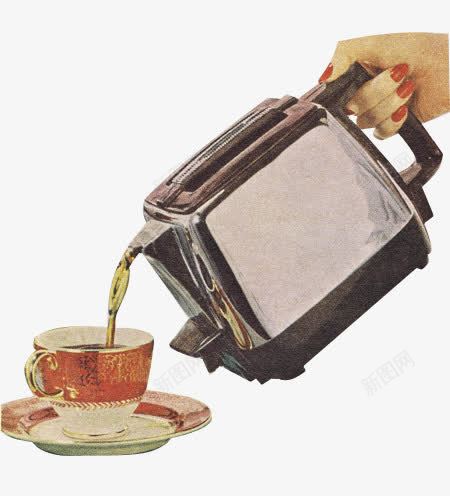 英式下午茶png免抠素材_新图网 https://ixintu.com 下午茶 倒茶 复古 手绘 插画 茶壶 茶杯