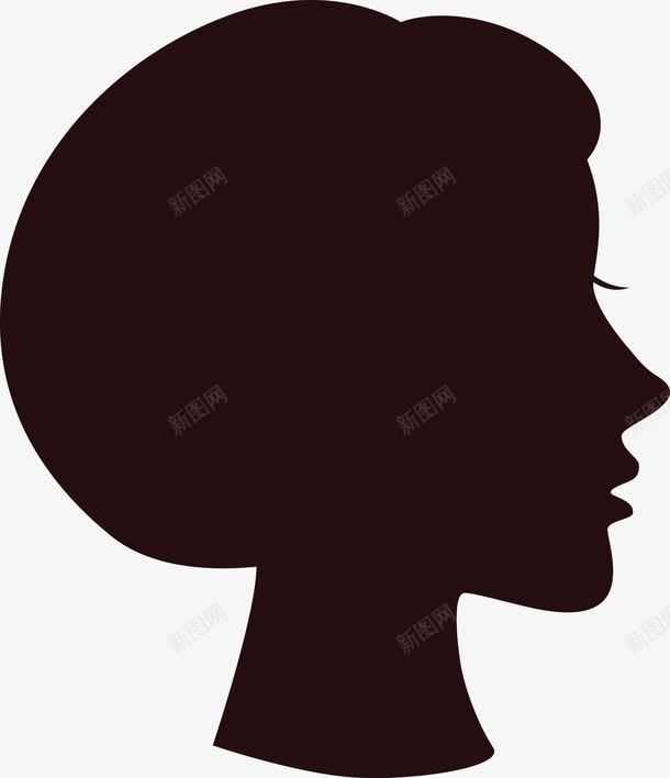 美丽的女人剪影图图标png_新图网 https://ixintu.com 五官 人 卡通 口鼻 头 头部 头部剪影 女人 女孩 角色 身体 轮廓 面孔剪影