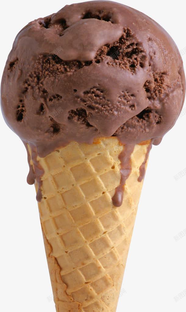 甜筒png免抠素材_新图网 https://ixintu.com 冰淇淋 巧克力味 甜筒 融化甜筒