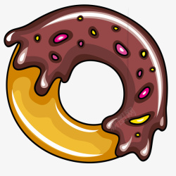 巧克力甜甜圈插画矢量图素材
