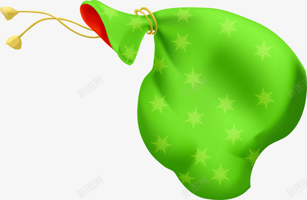 绿色卡通袋子png免抠素材_新图网 https://ixintu.com 卡通礼物袋 圣诞节 简约袋子 绿色袋子 节庆帽子 装饰图案