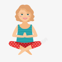 妇女健身妇女卡通扁平化人物瑜伽健身矢量图高清图片