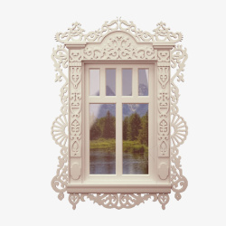 棕色雕花窗户白色欧式雕花窗户高清图片