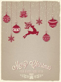新年铃铛复古圣诞节字体贺卡平面背景矢量图高清图片