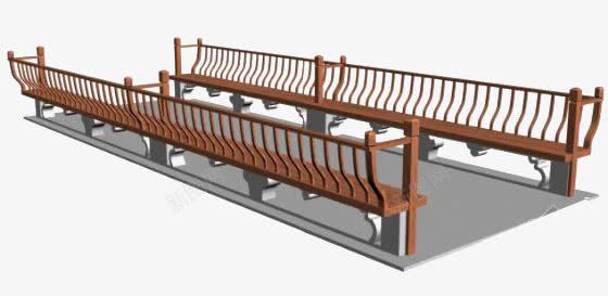 公园木制坐椅png免抠素材_新图网 https://ixintu.com 公园木制坐椅 护栏 栏杆