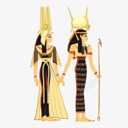 埃及王后卡通手绘埃及旅游埃及国王王后p高清图片