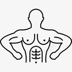 Flex男运动员的轮廓变图标高清图片