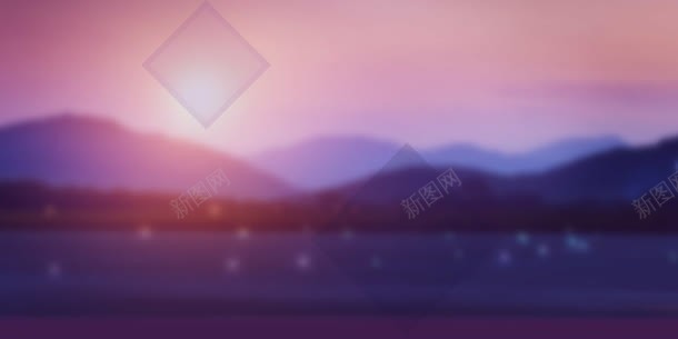 紫色日出山峰海报背景