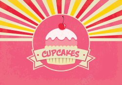 童趣纸杯蛋糕欧式食品甜点画册贺卡展板手绘矢量背景高清图片