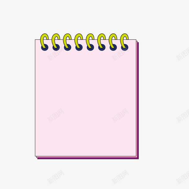 粉红色笔记本png免抠素材_新图网 https://ixintu.com 一本 卡通 图案 手绘 笔记本 简图 粉色 黄色