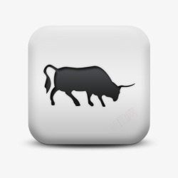bull不光滑的白色的广场图标动物动物高清图片