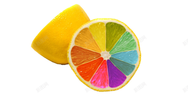 水果背景psd设计背景_新图网 https://ixintu.com 五颜六色的芯 半个 橙子 简约 透明素材图