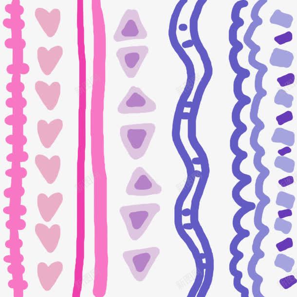 可爱几何花纹图案png免抠素材_新图网 https://ixintu.com 可爱 粉色 紫色 纹理 花纹 花边 装饰
