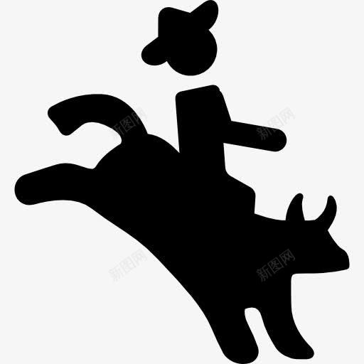 牛仔剪影图标png_新图网 https://ixintu.com 人 剪影 动物 动物的轮廓 多项运动 竞技