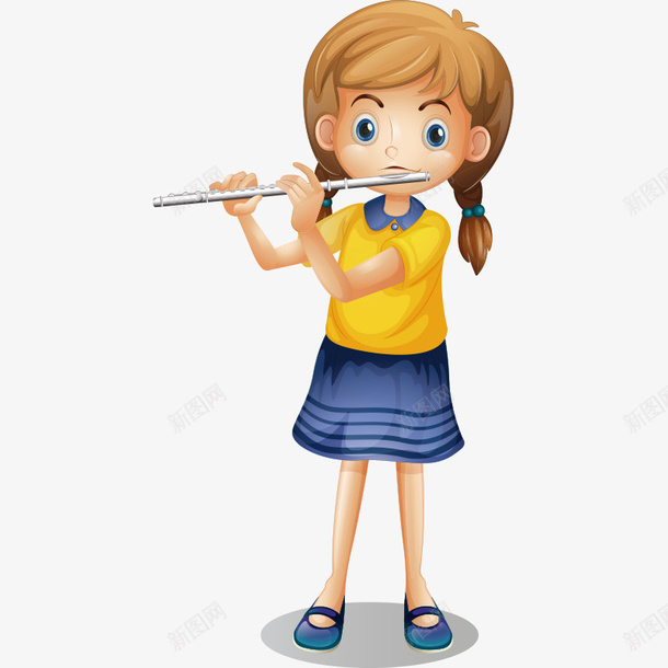 可爱卡通儿童单簧管png免抠素材_新图网 https://ixintu.com 乐器 单簧管 卡通 可爱 小女孩