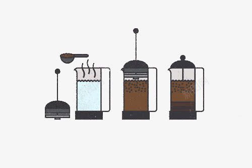扁平咖啡用具png免抠素材_新图网 https://ixintu.com 咖哩壶 咖啡 咖啡机 扁平
