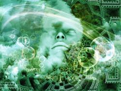 抽像光点梦幻抽像的人脸背景高清图片
