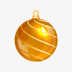 圣诞节金色圆形吊球素材