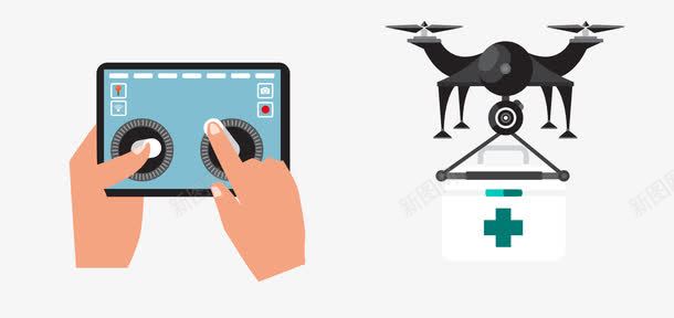 无人机送货png免抠素材_新图网 https://ixintu.com 拍摄 操控器 无人机 无人机演出 矢量素材 航模 运输 送货