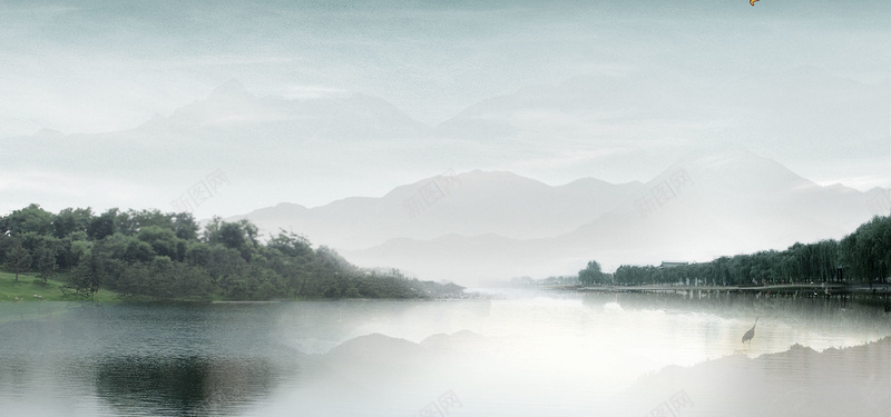 中国风山水画摄影图片
