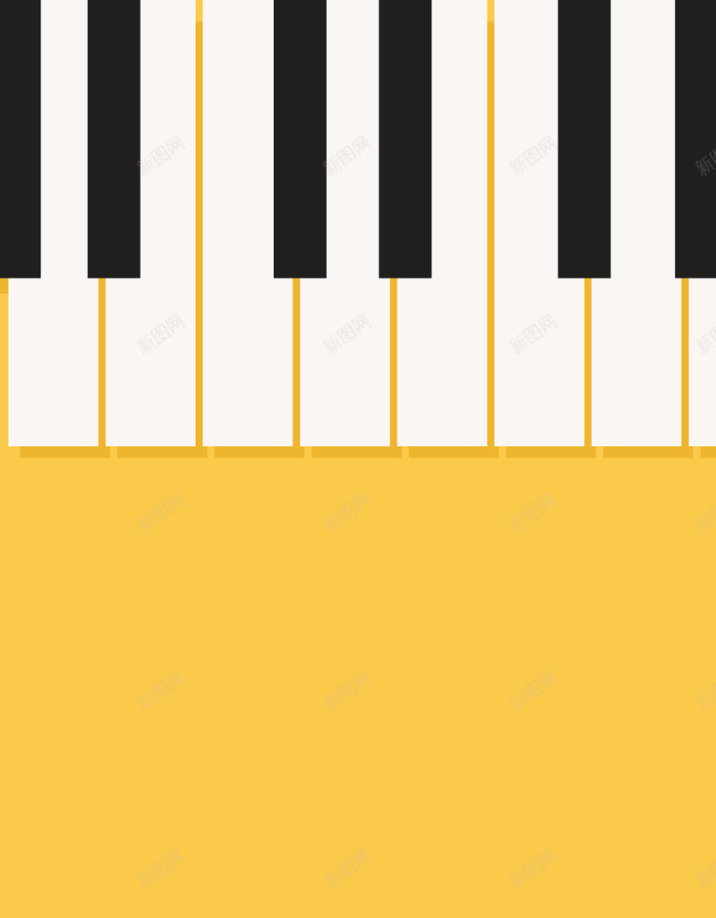 音乐会广告背景矢量图ai设计背景_新图网 https://ixintu.com 演出 琴键 素材 背景 钢琴 音乐 音乐会 黄色 矢量图