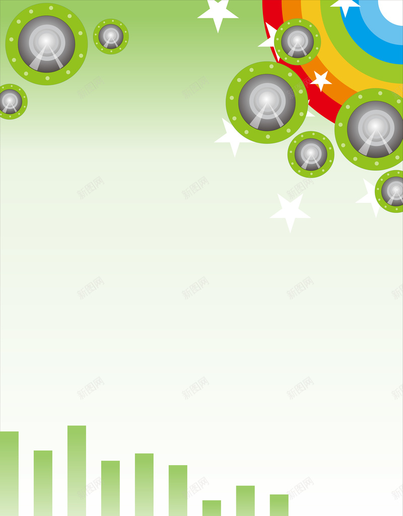 彩色线条绿色圈圈背景矢量图ai设计背景_新图网 https://ixintu.com 展板 彩色线条 绿色圈圈 背景 矢量图