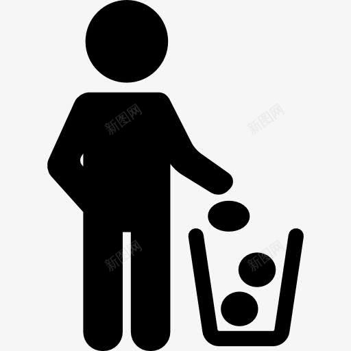 人和RecyclingBin图标png_新图网 https://ixintu.com 人 回收 回收站 垃圾 垃圾桶