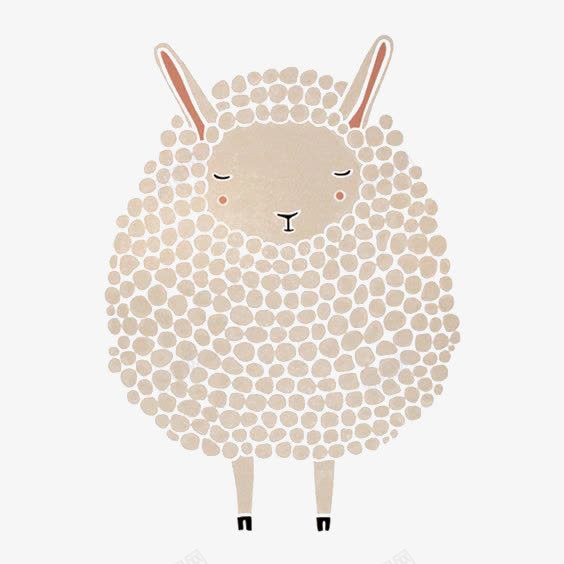 卡通小羊png免抠素材_新图网 https://ixintu.com 创意 动物 卡通 手绘 插画 绘本 绵羊