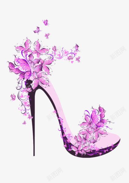 花朵高跟鞋png免抠素材_新图网 https://ixintu.com 女鞋 手绘 花朵 高跟鞋
