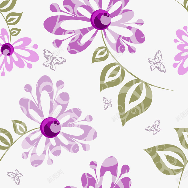 紫色花朵背景png免抠素材_新图网 https://ixintu.com 图案 植物 紫色 纹理 背景 花朵 边框纹理