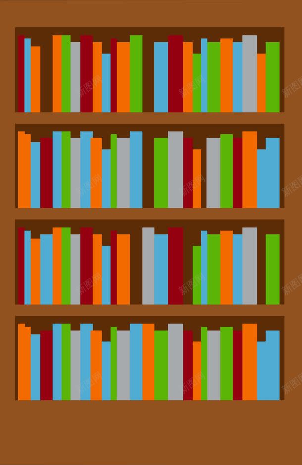 书架书柜矢量图ai免抠素材_新图网 https://ixintu.com 书架 书柜 书籍 矢量图