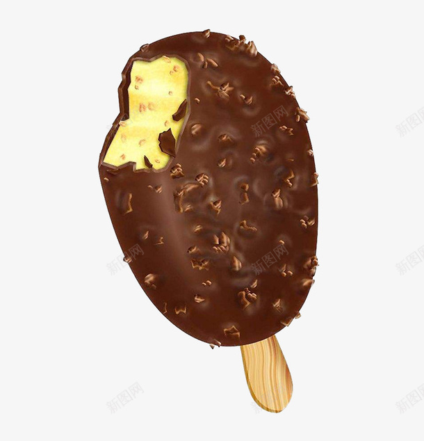 巧克力雪糕png免抠素材_新图网 https://ixintu.com 一根 卡通 咬痕 巧克力 手绘 棕色 简图 雪糕