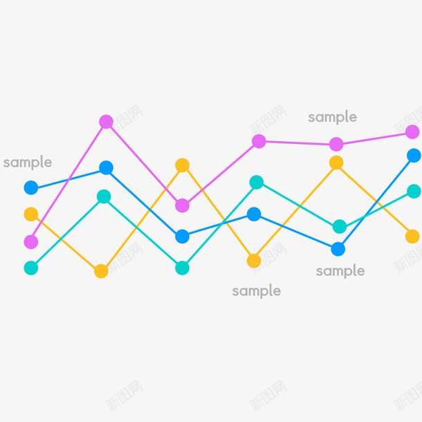 彩色点线图表模板矢量图ai免抠素材_新图网 https://ixintu.com 信息标签 信息表 彩色点线图表设计模板 数据分析 演示图形 矢量图表 矢量图